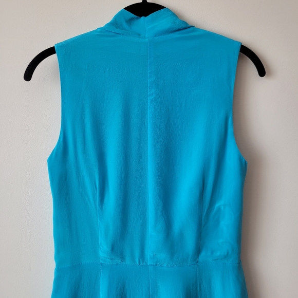 Greylin Camila Silk Crepe Sleeveless Blue Dress Size S - Picture 7 of 13